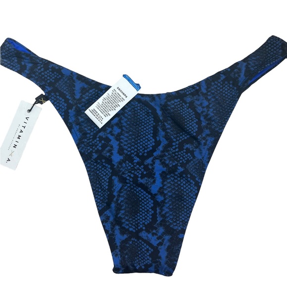 NEW Vitamin A Swim Vinca Snake Print California High Leg Bikini Bottom Small/6 - Picture 3 of 8